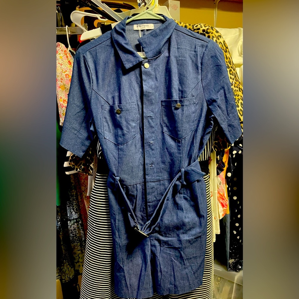 Everlynn Blue Denim Dress